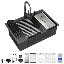 Dcolora DC-NSD26203007 33-inch drop-in kitchen sink in nano-pvd matte black
