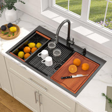 Dcolora DC-NSDF26203203 installed as a drop-in sink in a countertop