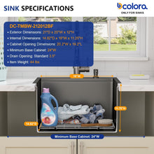 Bowl, rim, finish, and drain details for Dcolora DC-SFDOE00183