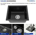 Dcolora 15 Inch Granite Composite Black Bar Sink Undermount Small Kitchen Sink Quartz Prep RV Single Bowl Under Counter Basin DC-GU7745