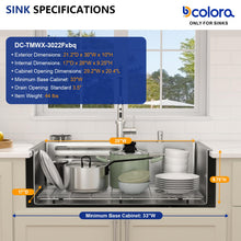 Bowl, rim, finish, and drain details for Dcolora DC-NSD26203018