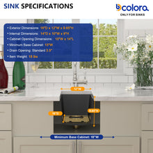 Bowl, rim, finish, and drain details for Dcolora DC-GU261601