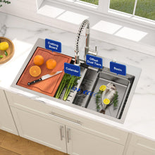Dcolora DC-TW0102 33-inch drop-in kitchen sink in brushed stainless steel