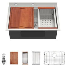 Dcolora DC-TW258001 24-inch drop-in kitchen sink in brushed stainless steel
