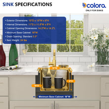Dcolora DC-SFDOE00178 overall dimensions 15 × 15 × 9 inches