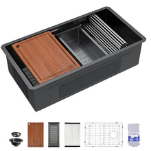 Dcolora DC-UWM262706 36-inch undermount kitchen sink in nano-pvd matte black