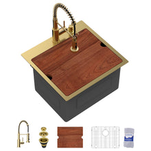 Dcolora DC-SFDOE00182 20-inch drop-in kitchen sink in nano-pvd gold
