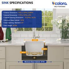 Bowl, rim, finish, and drain details for Dcolora DC-GT261607