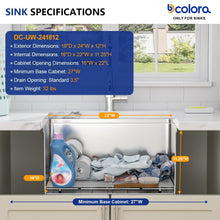 Bowl, rim, finish, and drain details for Dcolora DC-UW261102