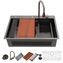 Dcolora DC-SFDOE00001 33-inch drop-in kitchen sink in Nano-PVD gunmetal black