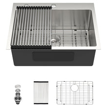 Dcolora DC-T258001 24-inch drop-in kitchen sink in brushed stainless steel