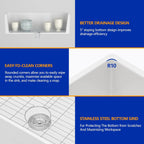Dcolora 33 Inch White Farmhose Sink Farm Kitchen Sink Apron Front White Ceramic Porcelain Fireclay Single Bowl Farmer DC-A7756