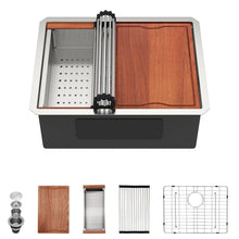 Dcolora DC-U1111 24-inch undermount kitchen sink in brushed stainless steel