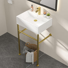 Dcolora DC-FS255004 20-inch freestanding bathroom sink in white