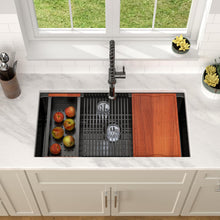 Dcolora DC-U7776 36-inch undermount kitchen sink in Nano-PVD gunmetal black