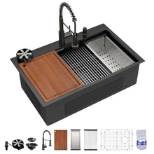 Dcolora DC-NSD26203014 33-inch drop-in kitchen sink in nano-pvd matte black
