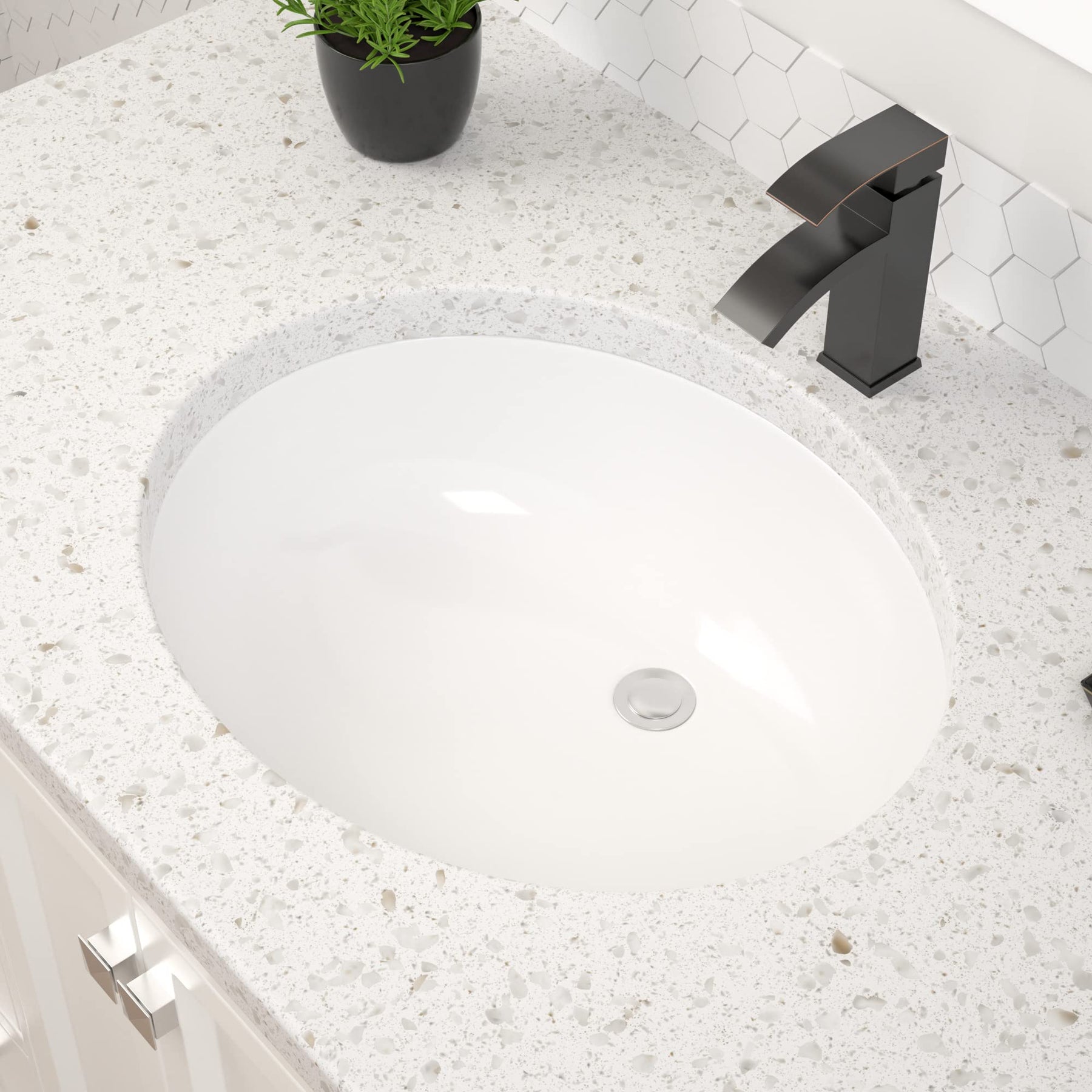 Dcolora DC-V8894 18.31-inch undermount bathroom sink in white