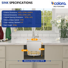 Bowl, rim, finish, and drain details for Dcolora DC-GU261604