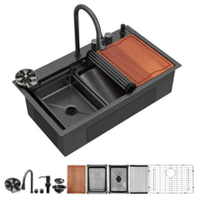 Dcolora DC-SFDOE00025 33-inch drop-in kitchen sink in Nano-PVD gunmetal black