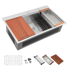 Dcolora DC-T7745 30-inch drop-in kitchen sink in brushed stainless steel