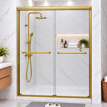 Dcolora DC-SD263667 – 43–48 in. × 76 in. Semi-Frameless Sliding Shower Door in Brushed Gold