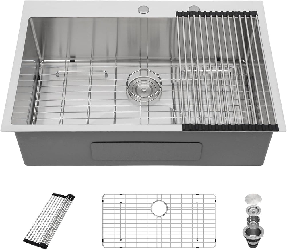 30" × 22" Drop-In Stainless Steel Kitchen Sink – DC-T7742