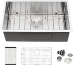 Dcolora 27''x18''x10'' Undermount Kitchen Sink, 16 Gauge Stainless Steel Deep Large Single Bowl Under Counter Basin, Rounded Corner