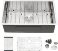 Dcolora 36''x19''x10'' Extra Large Undermount Kitchen Sink, 16 Gauge Stainless Steel Single Bowl Under Counter Mount Basin, Round Corner
