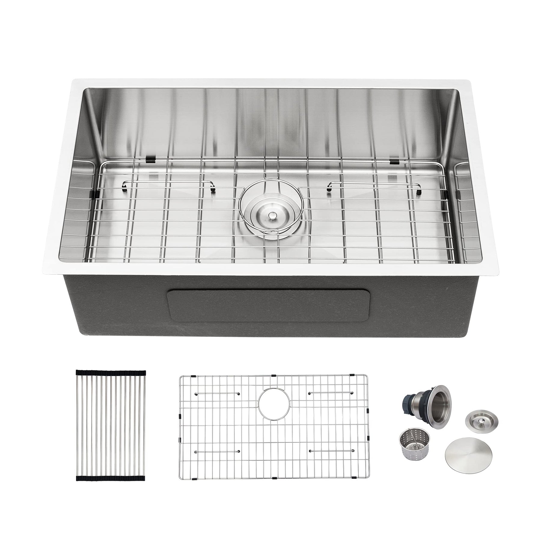 Dcolora DC-U7717 30-inch undermount kitchen sink in brushed stainless steel
