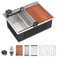 Dcolora DC-TW258006S 33-inch drop-in kitchen sink in brushed stainless steel