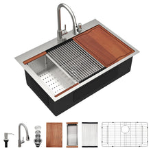 Dcolora DC-SFDOE00126 33-inch drop-in kitchen sink in brushed stainless steel