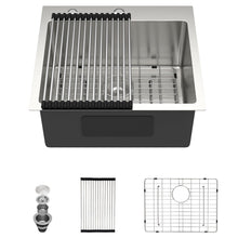 Dcolora DC-T258002 20-inch drop-in bar sink in brushed stainless steel