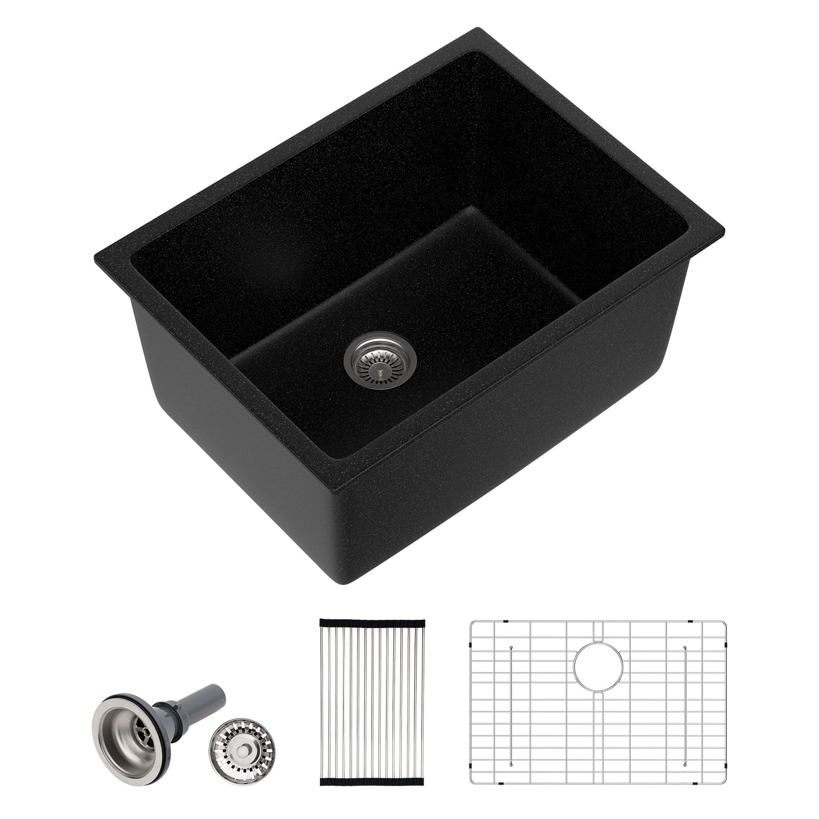 Dcolora DC-0001GBL 24-inch undermount laundry sink in matte black