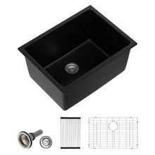 Dcolora DC-0001GBL 24-inch undermount laundry sink in matte black