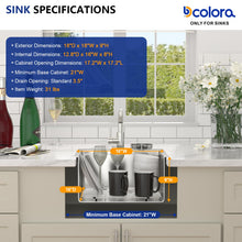 Bowl, rim, finish, and drain details for Dcolora DC-SFDOE00173