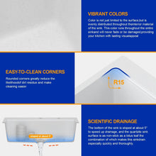 Bowl, rim, finish, and drain details for Dcolora DC-0002GWT