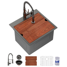 Dcolora DC-NSD26203034 20-inch drop-in kitchen sink in nano-pvd matte black