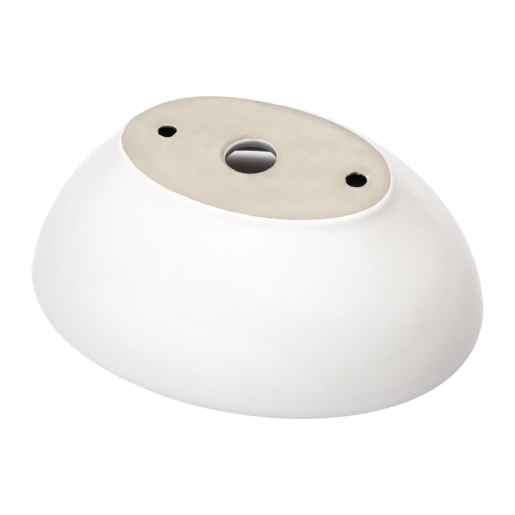 Dcolora 16''x13'' White Oval Vessel Sink, Above Counter Ceramic Bathroom Vanity Basin