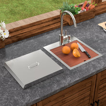 Dcolora DC-TW1517-FC outdoor sink with accessories in use
