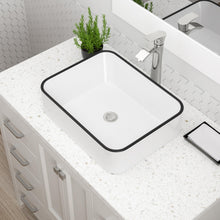 Dcolora DC-V8889 19.09-inch vessel bathroom sink in white with black rim