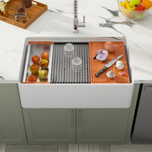 Dcolora DC-A7767 installed as a farmhouse / apron front kitchen sink