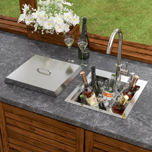 Dcolora DC-TW1718-FC 17-inch outdoor kitchen sink with faucet and cover