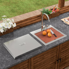 Dcolora DC-TW2019-FC 20-inch outdoor kitchen sink with faucet and cover