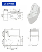 Dcolora One Piece Toilet, 1.28 GPF Efficient Flush, Chair Height Comfort Seat, Modern Design, 12'' Rough-In, Ivory White