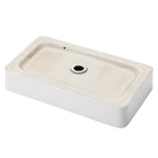 Dcolora 24''x14'' White Rectangular Vessel Sink, Ceramic Porcelain Above Counter Bathroom Vanity Basin