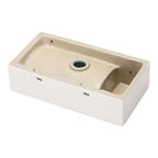 Dcolora 18''x10'' White Ceramic Wall Mounted Floating Vessel Sink, Rectangular Small Bathroom Basin, Right Hand