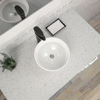 Dcolora 13" × 13" White Round Vessel Sink - Small Above Counter Ceramic Bathroom Vanity Sink