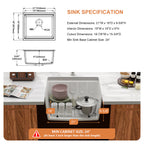 Dcolora 21 Inch Undermount White Wet Bar Sink  Quartz Composite Sink Single Bowl Workstation Kitchen Sink