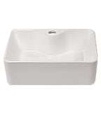 Dcolora 19''x15'' White Rectangular Vessel Sink, Ceramic Porcelain Above Counter Bathroom Vanity Basin