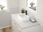 Dcolora 19''x15'' White Rectangular Vessel Sink, Ceramic Porcelain Above Counter Bathroom Vanity Basin